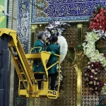 تصاویر؛ گل‌آرایی حرم امام رضا(ع)